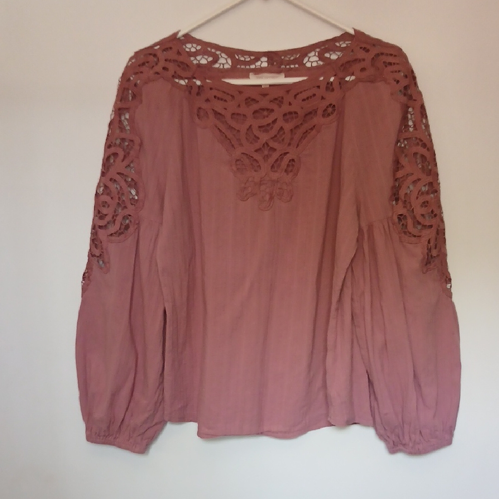 Elegant Lace Detail Women's Top in Pink